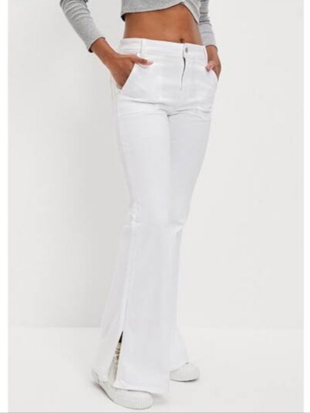American Eagle White Festival Flare Jeans Size 14